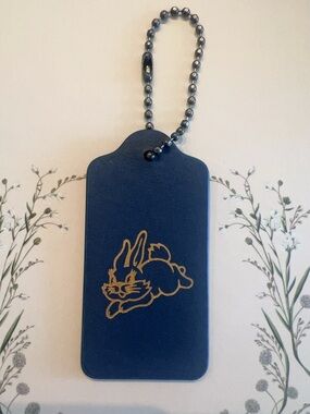 Coach Leather Bag Tag Charm White Rabbit Candy Collection Asia Blue - Price Firm